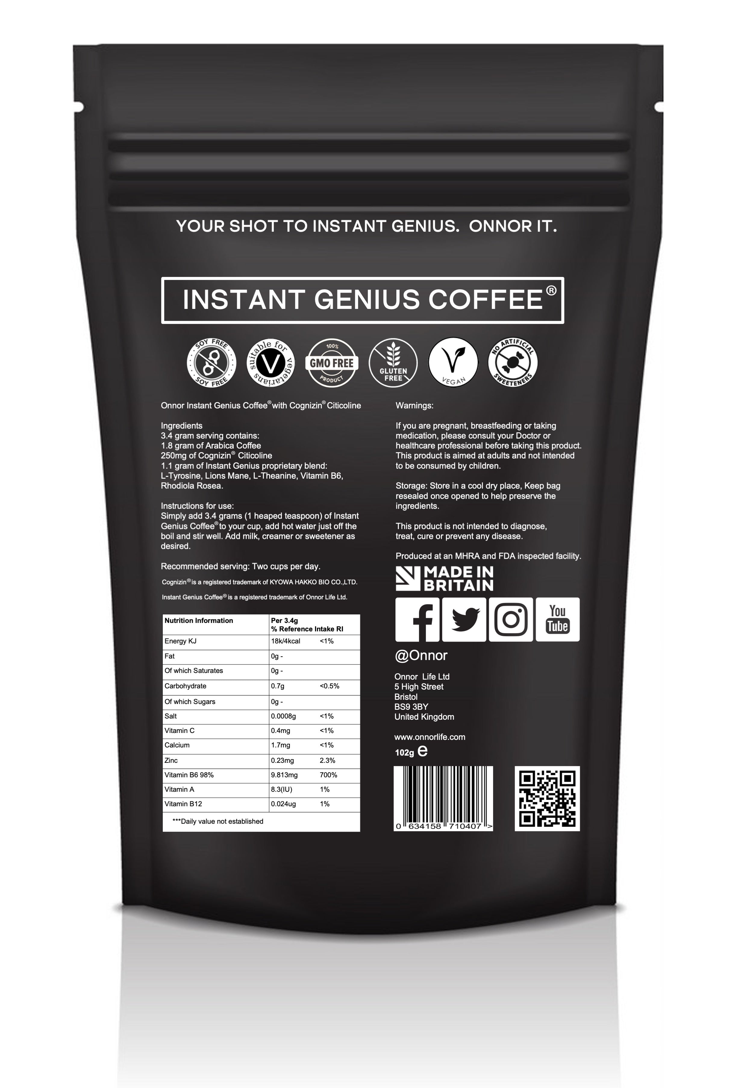 Instant Genius Coffee with Cognizin®